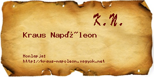 Kraus Napóleon névjegykártya